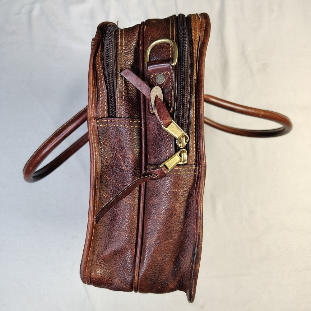 Vintage ORVIS Bullhide Leather Briefcase Brown Patina Gokey Heritage Bag USA - Picture 3 of 13